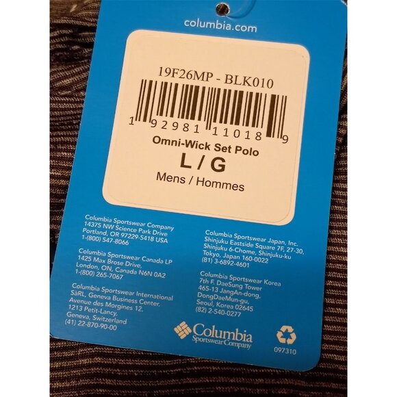 Columbia Black Polo Large Omni Wick New Toyota Sponsor - Picture 4 of 8